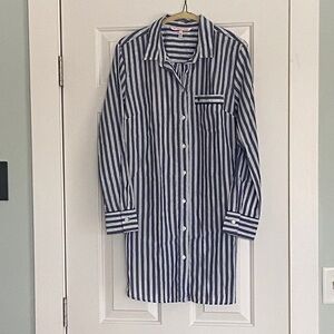 Victoria's Secret XS Navy and White Striped Sleep Shirt